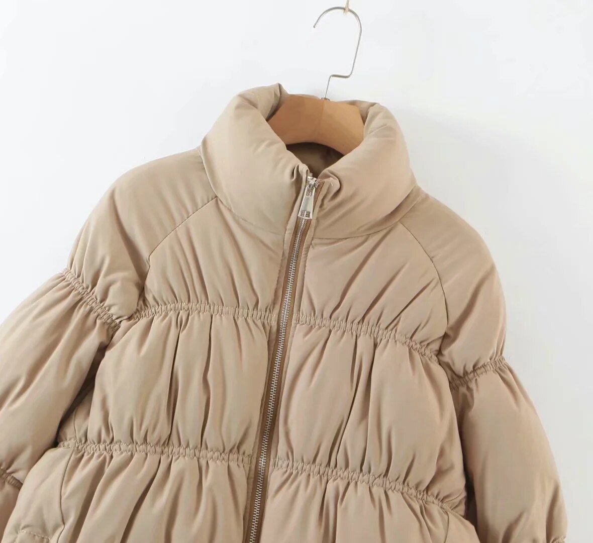 Women Parkas Solid Standard Collar Zipper Jacket Winter